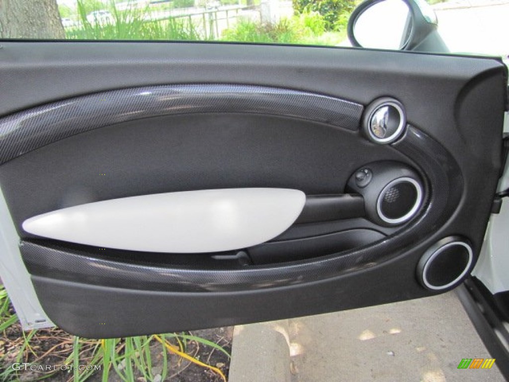 2012 Mini Cooper S Coupe Gravity Polar Beige Leather Door Panel Photo #65898517