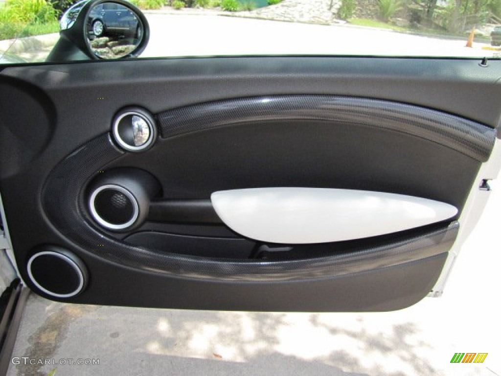 2012 Mini Cooper S Coupe Gravity Polar Beige Leather Door Panel Photo #65898523