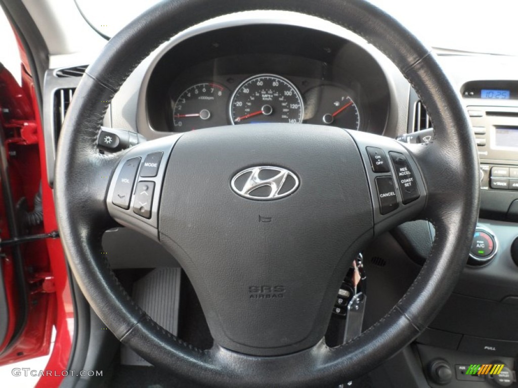 2009 Hyundai Elantra SE Sedan Gray Steering Wheel Photo #65898577