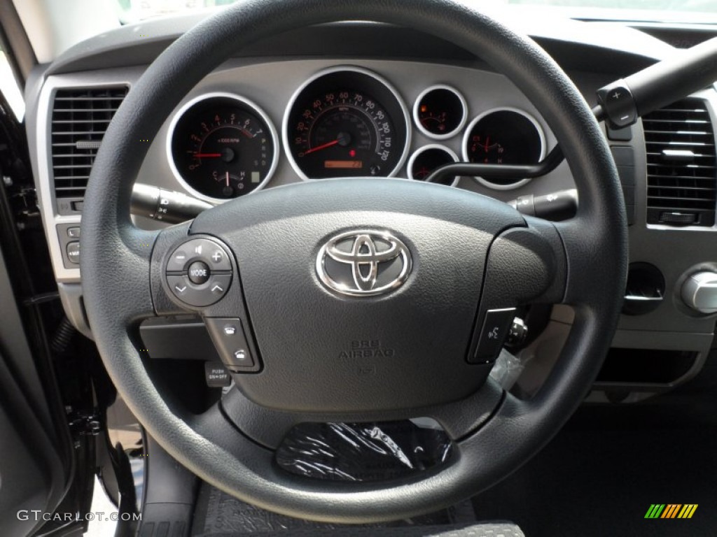 2012 Toyota Tundra Texas Edition CrewMax Black Steering Wheel Photo #65901529