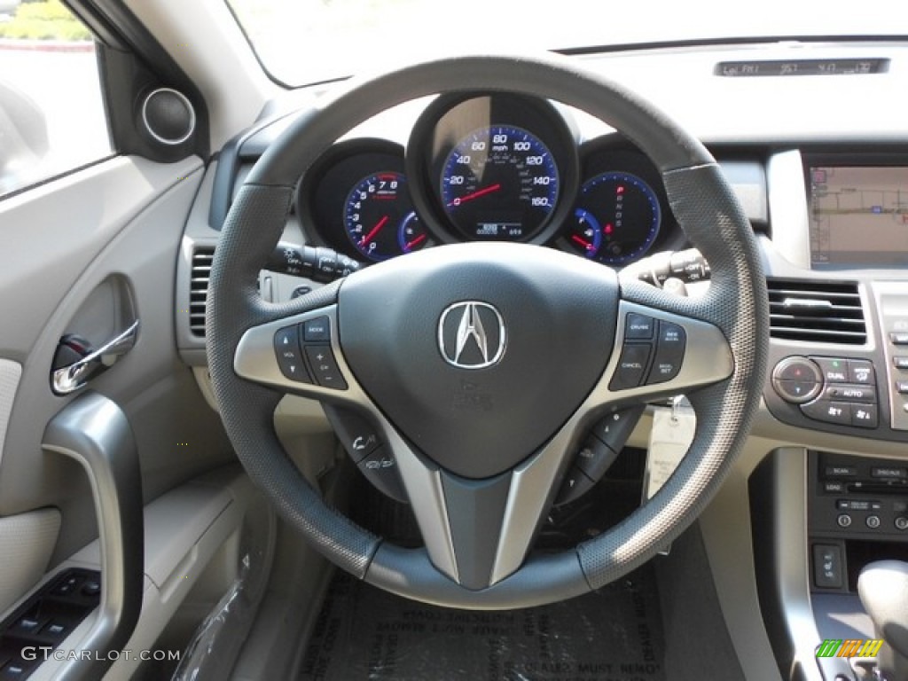 2012 Acura RDX Technology SH-AWD Taupe Steering Wheel Photo #65903993