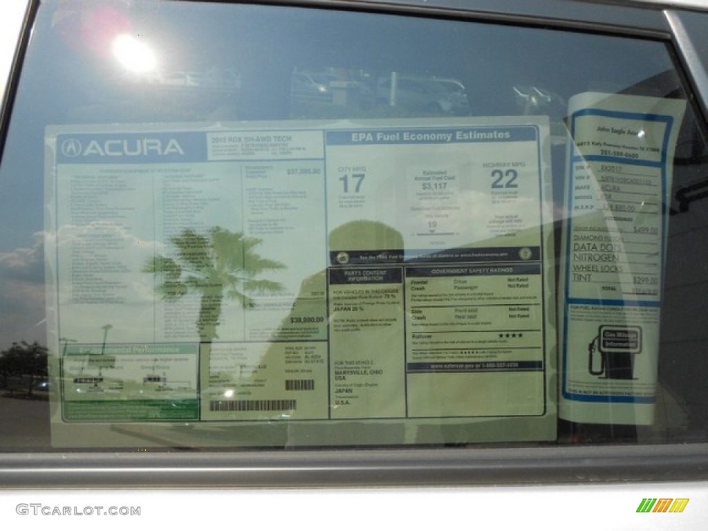 2012 Acura RDX Technology SH-AWD Window Sticker Photo #65904075
