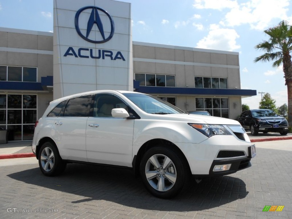 2012 MDX SH-AWD Technology - Aspen White Pearl II / Parchment photo #1