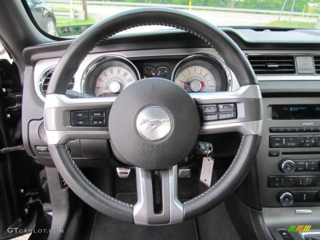 2010 Ford Mustang GT Premium Coupe Saddle Steering Wheel Photo #65905821