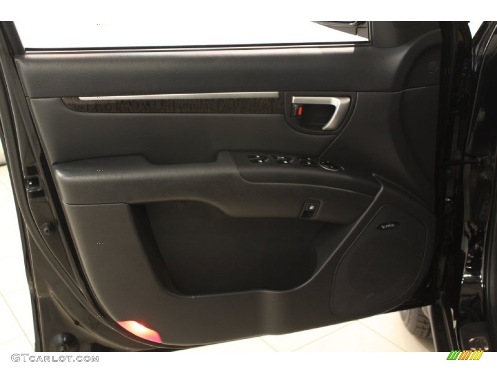 2008 Hyundai Santa Fe Limited 4WD Black Door Panel Photo #65907724