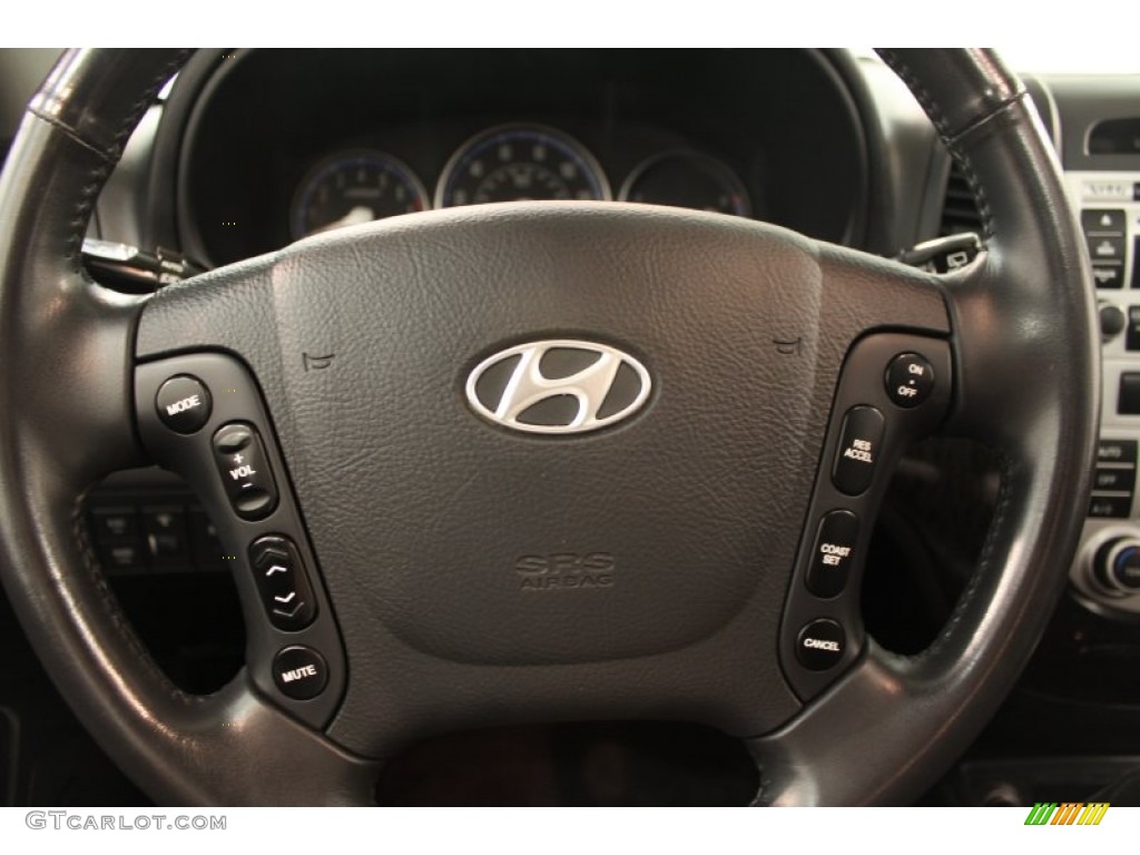 2008 Hyundai Santa Fe Limited 4WD Black Steering Wheel Photo #65907751