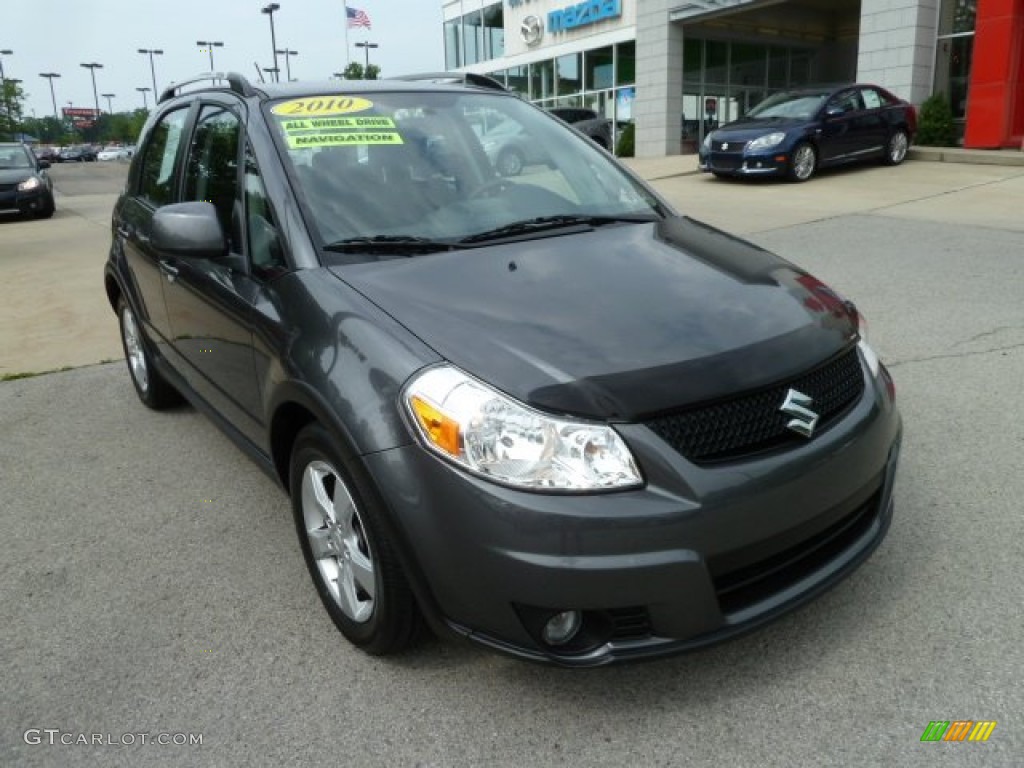 2010 SX4 Crossover Touring AWD - Azure Grey Metallic / Black photo #8