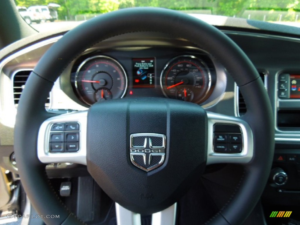 2012 Dodge Charger SE Black Steering Wheel Photo #65920025