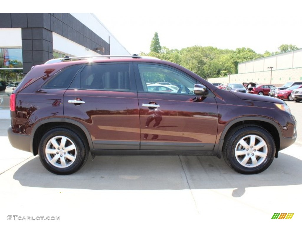 Dark Cherry 2012 Kia Sorento LX Exterior Photo #65920112