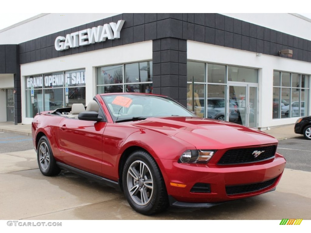 2011 Mustang V6 Convertible - Red Candy Metallic / Stone photo #3