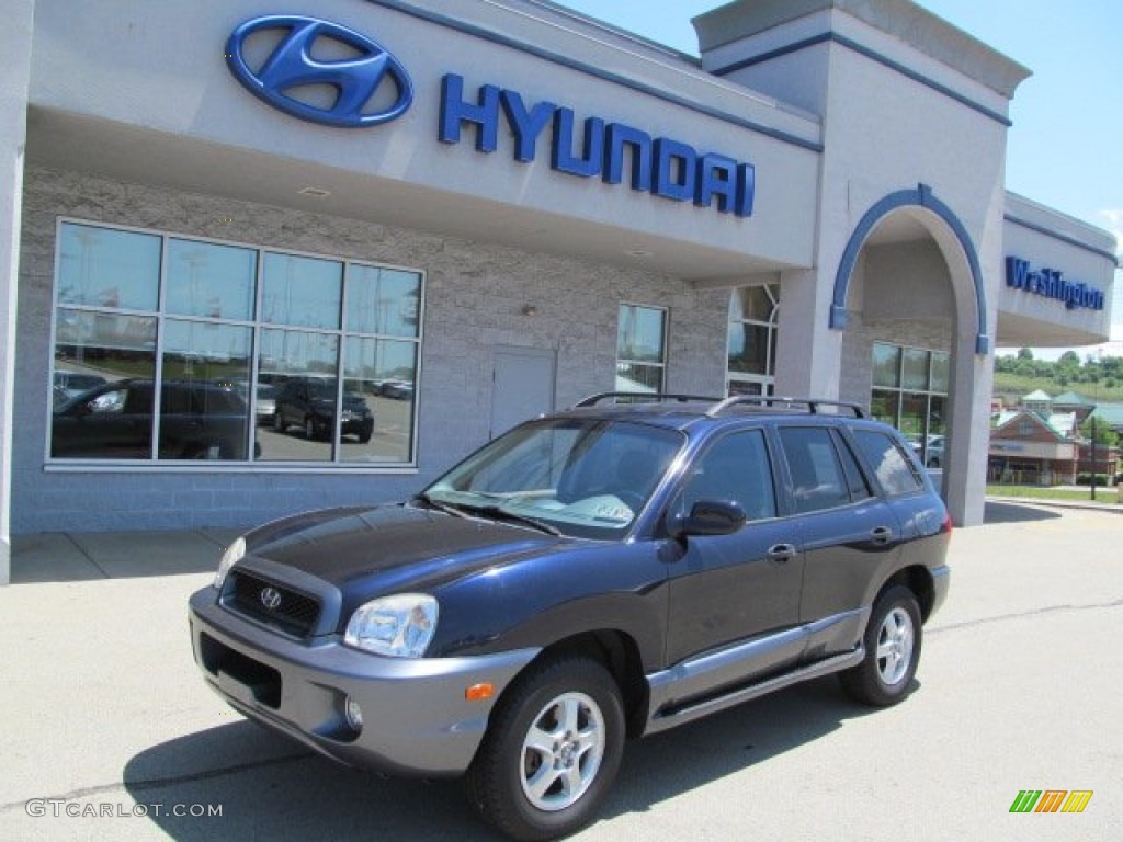 2004 Santa Fe GLS 4WD - Moonlit Blue / Gray photo #1