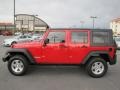2007 Flame Red Jeep Wrangler Unlimited Rubicon 4x4  photo #4