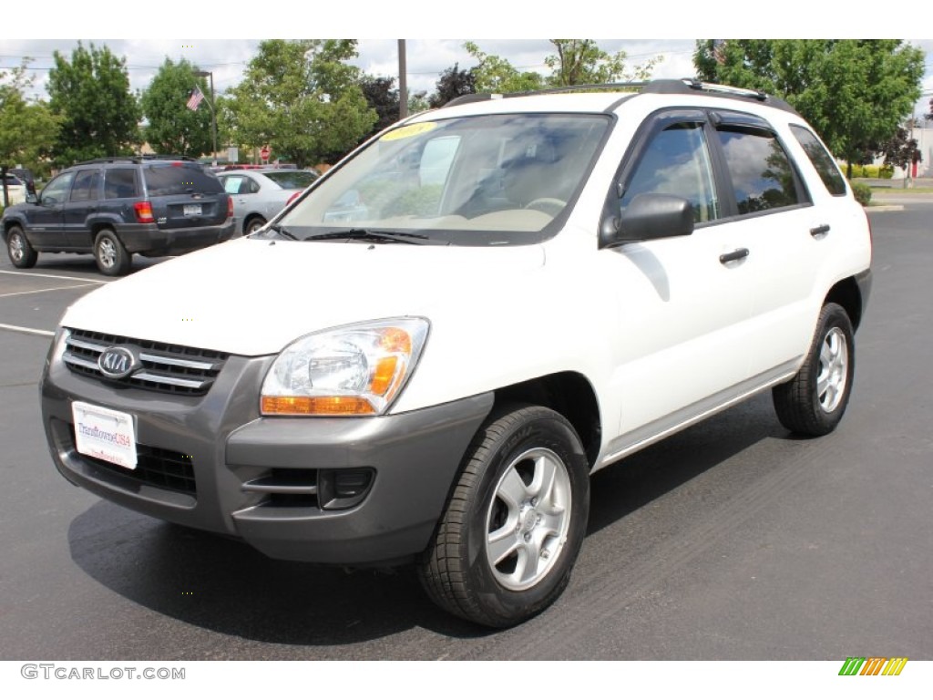 2008 Sportage LX - Clear White / Beige photo #1