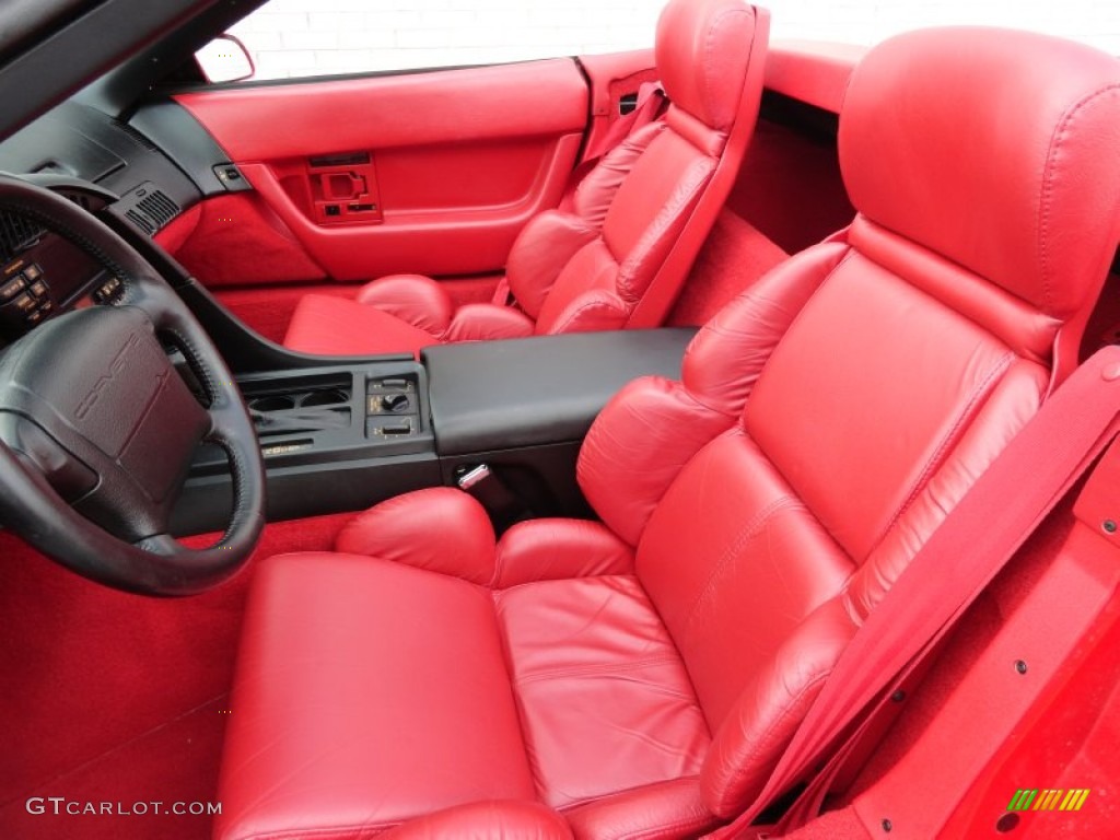 Red Interior 1992 Chevrolet Corvette Convertible Photo #65928050