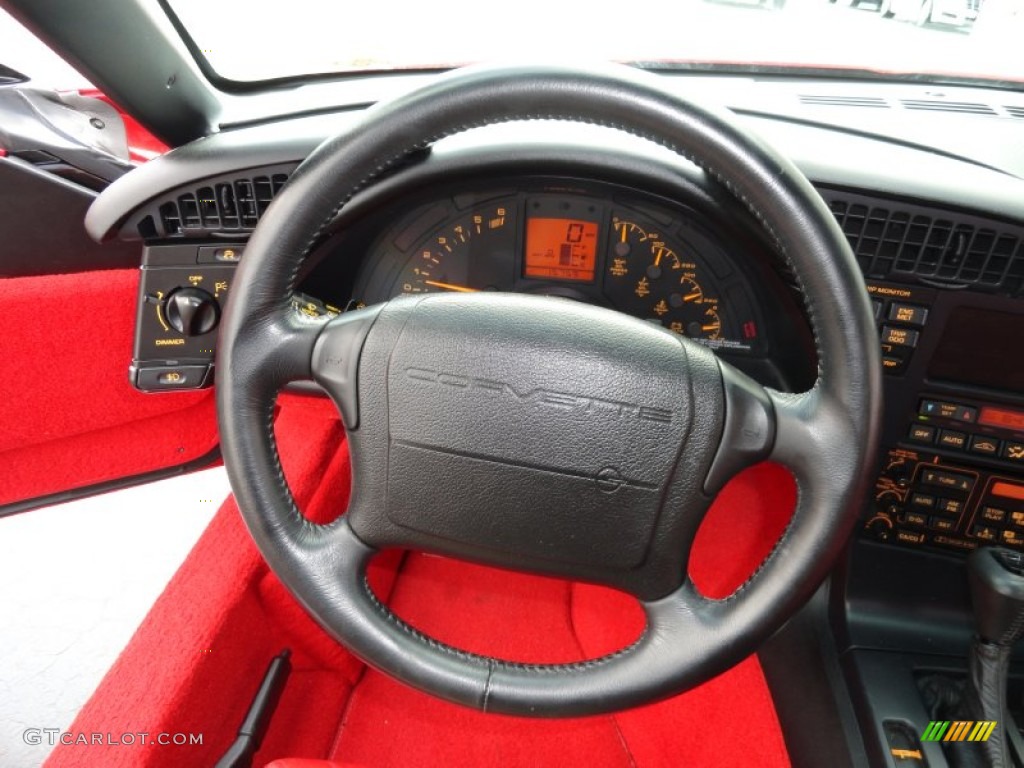 1992 Chevrolet Corvette Convertible Red Steering Wheel Photo #65928056