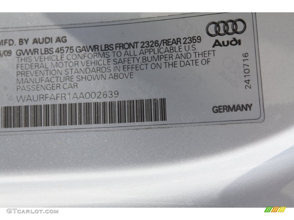 2010 Audi A5 2.0T quattro Coupe Info Tag Photos