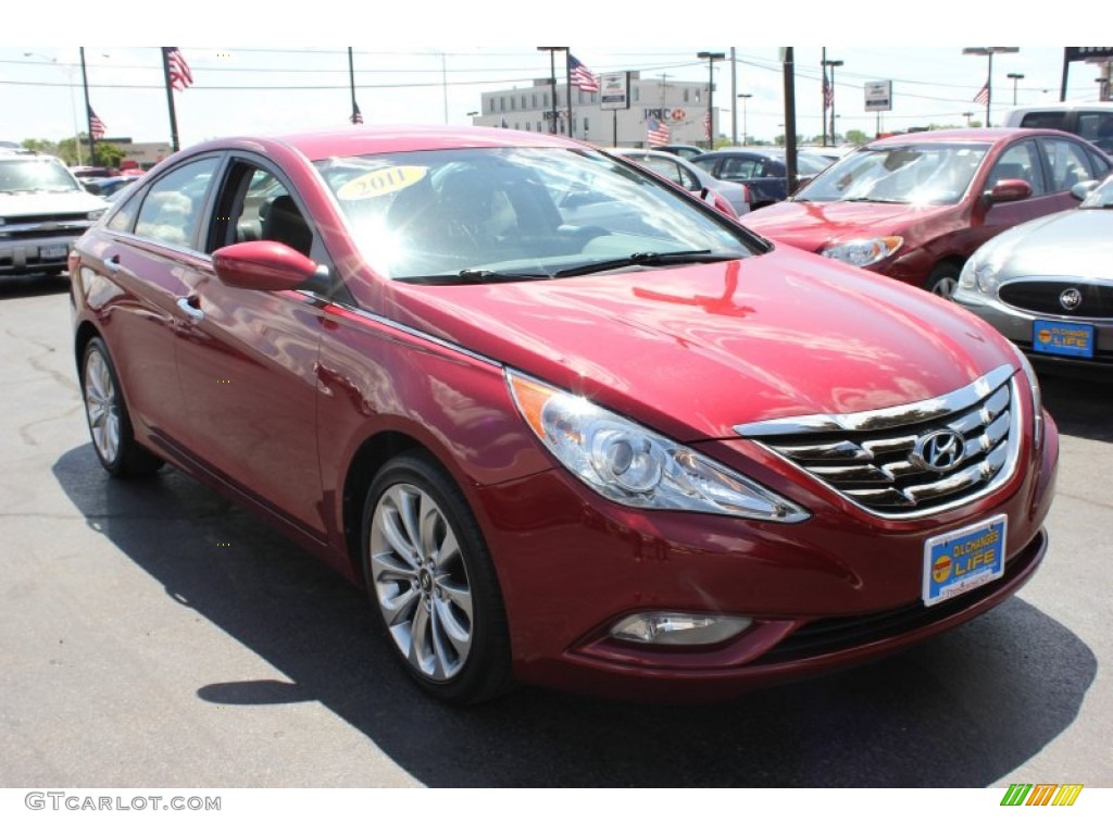 2011 Sonata SE - Venetian Red / Gray photo #17