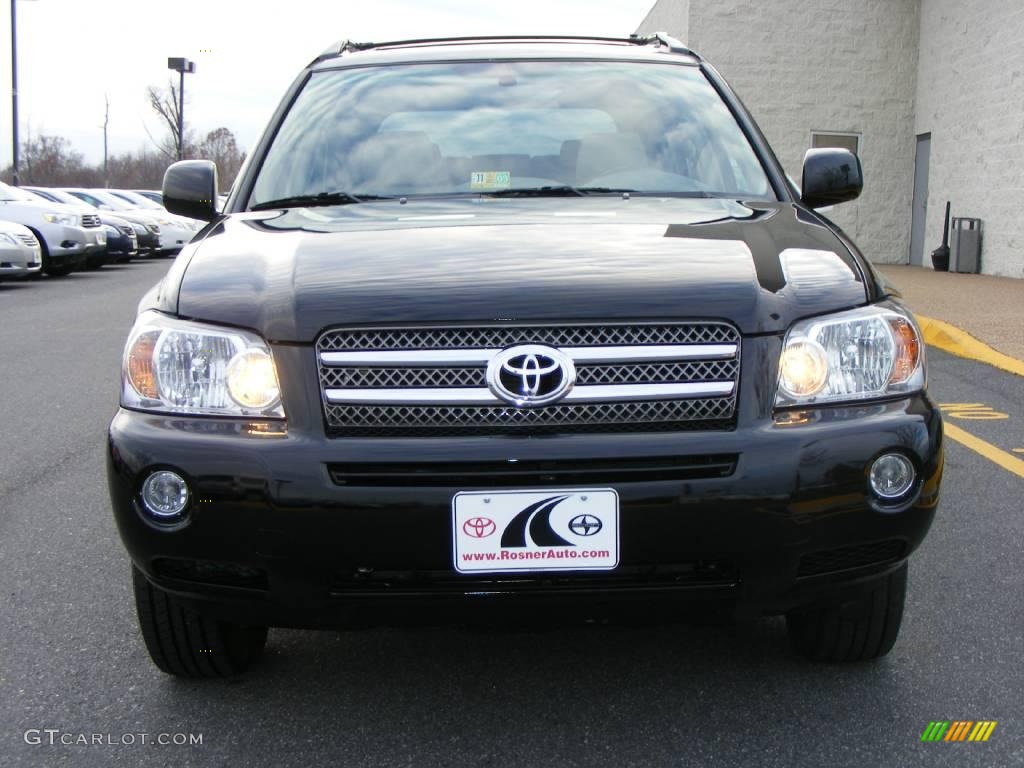 2007 Highlander Hybrid Limited 4WD - Black / Ivory Beige photo #2