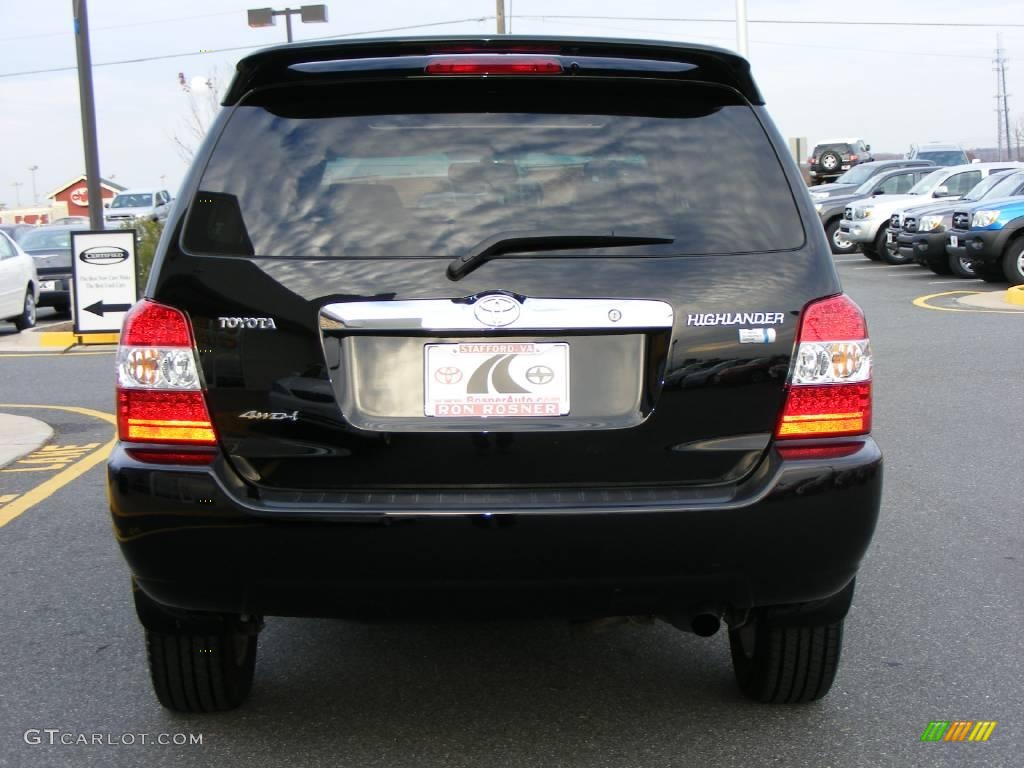 2007 Highlander Hybrid Limited 4WD - Black / Ivory Beige photo #6