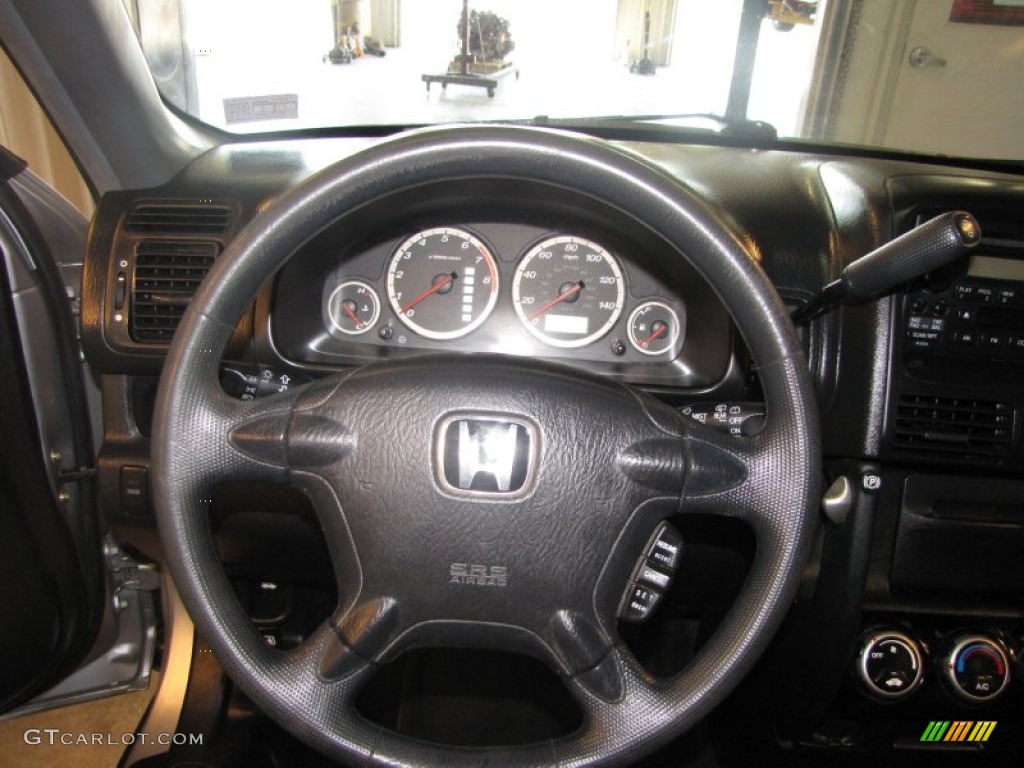 2004 Honda CR-V LX 4WD Black Steering Wheel Photo #65930525