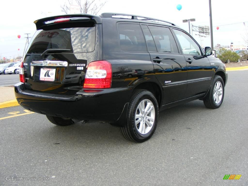 2007 Highlander Hybrid Limited 4WD - Black / Ivory Beige photo #7