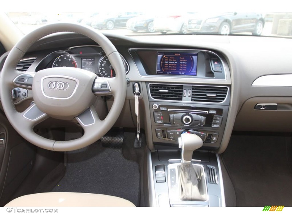2013 Audi A4 2.0T Sedan Velvet Beige/Moor Brown Dashboard Photo #65931006