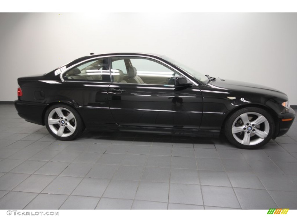 2004 3 Series 325i Coupe - Jet Black / Sand photo #8