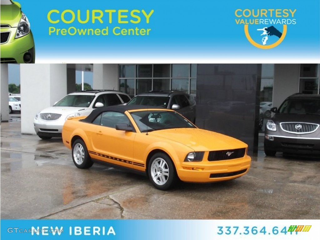 2008 Mustang V6 Premium Convertible - Grabber Orange / Dark Charcoal photo #1
