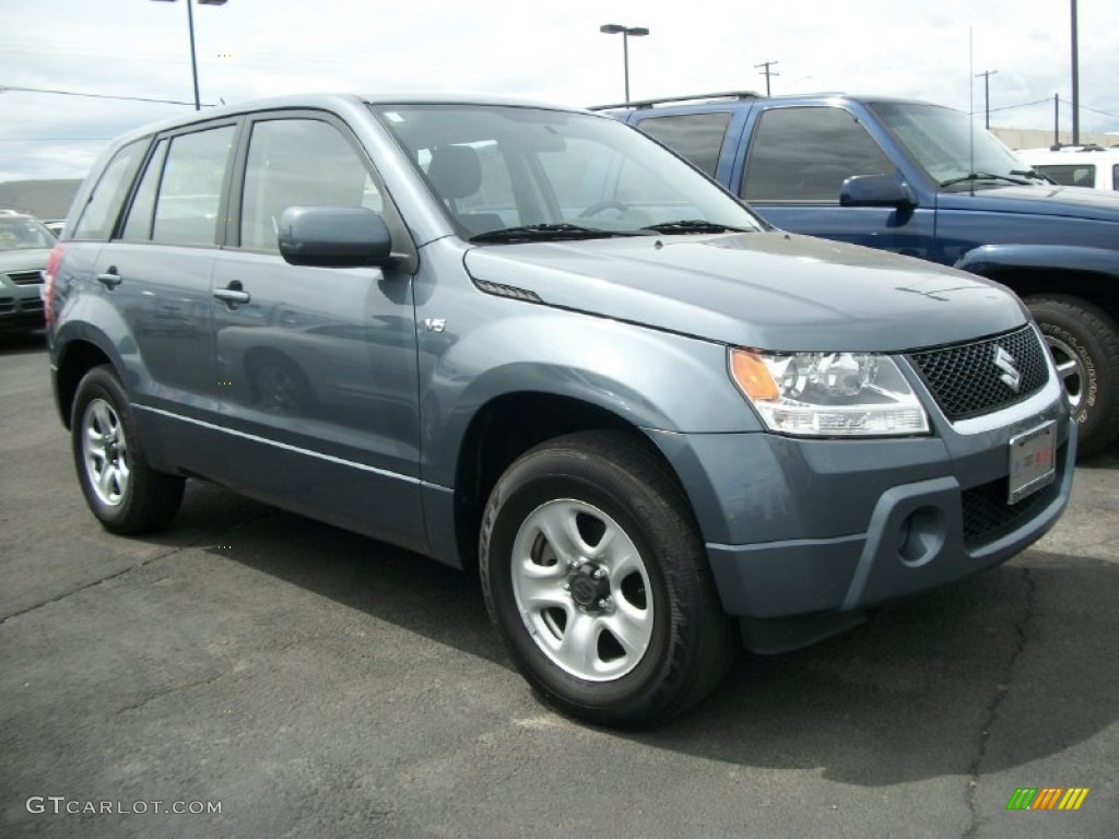 2008 Grand Vitara 4x4 - Azure Grey Metallic / Black photo #1