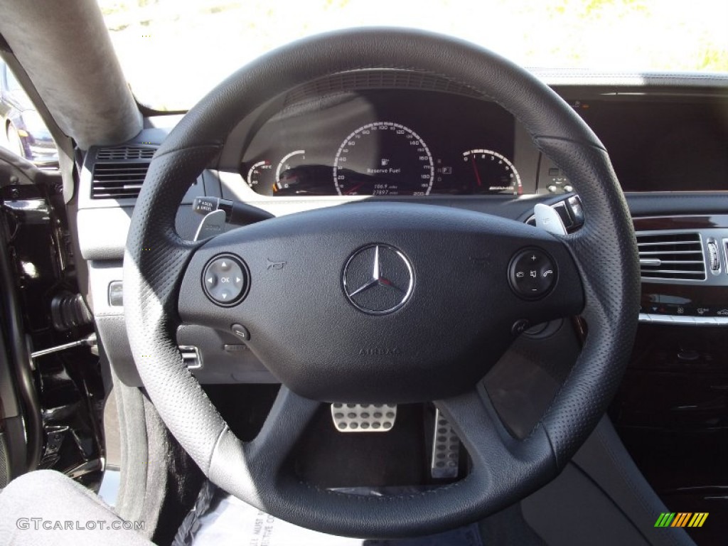 2009 Mercedes-Benz CL 63 AMG Black Steering Wheel Photo #65939501