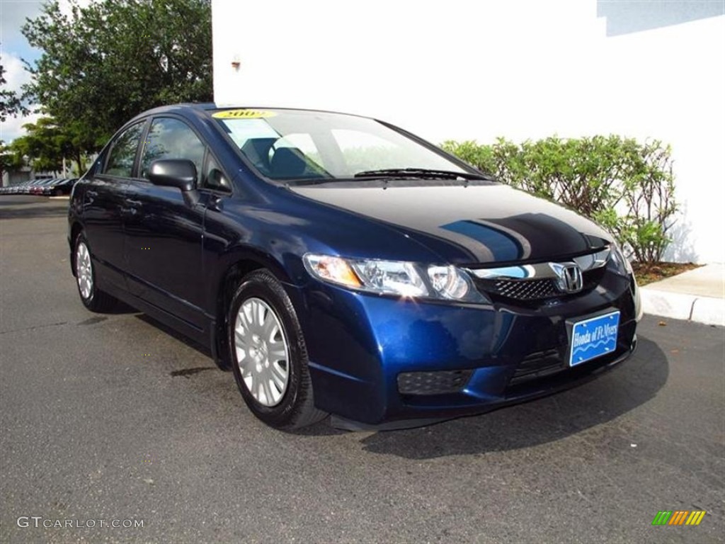 2009 Civic DX-VP Sedan - Royal Blue Pearl / Gray photo #1