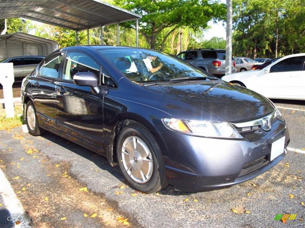 2008 Civic Hybrid Sedan - Galaxy Gray Metallic / Gray photo #1