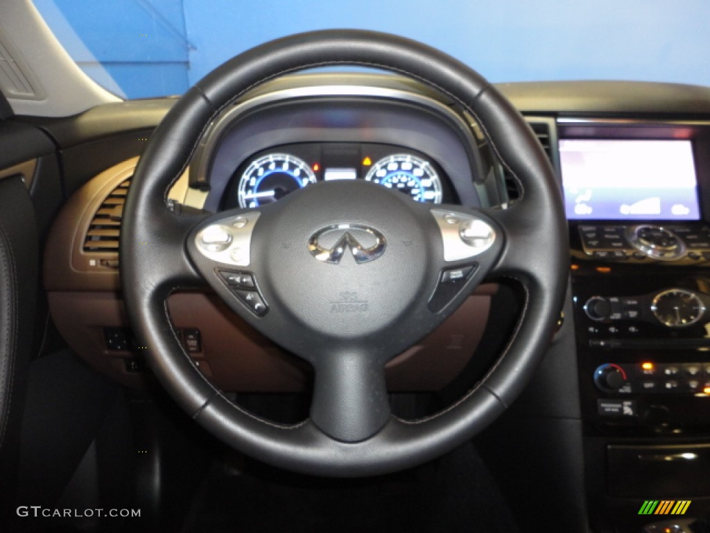 2012 Infiniti FX 35 AWD Java Steering Wheel Photo #65942117