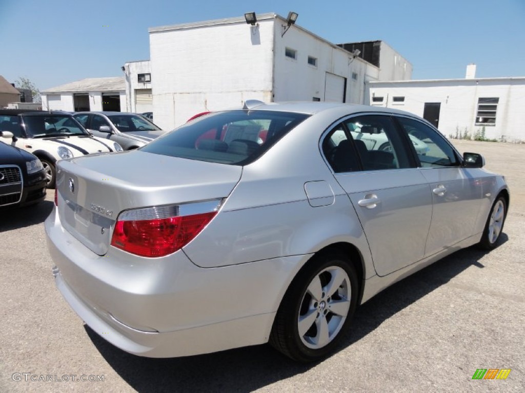 2006 5 Series 530xi Sedan - Titanium Silver Metallic / Black photo #9