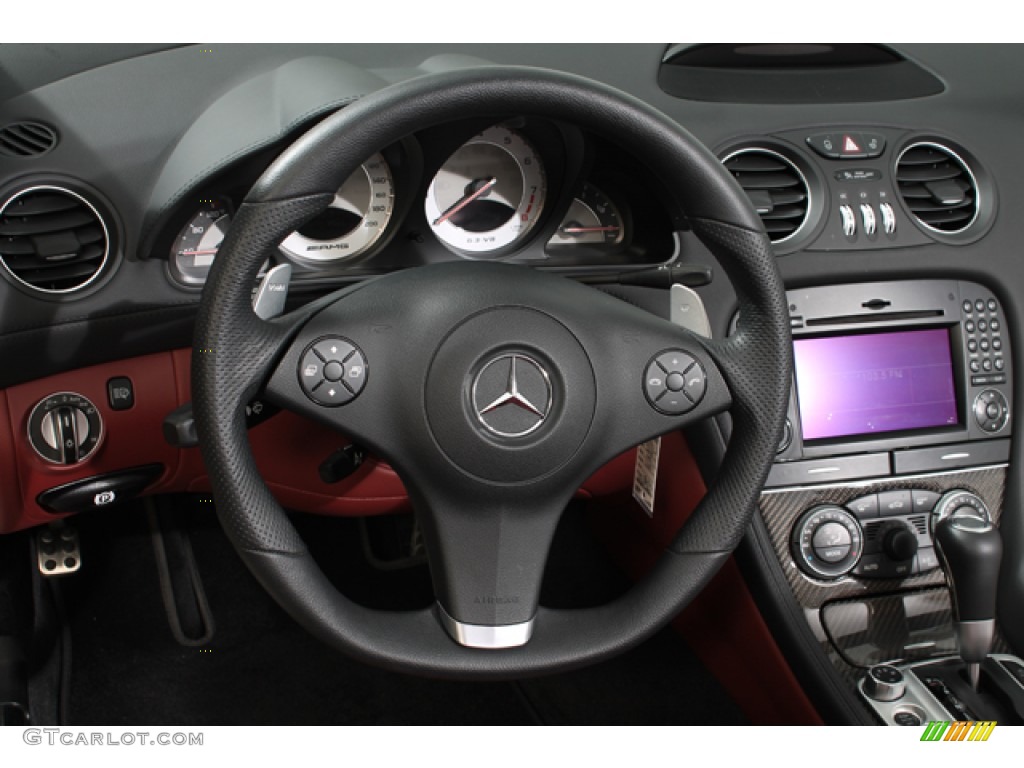 2009 Mercedes-Benz SL 63 AMG Roadster Red Steering Wheel Photo #65945093