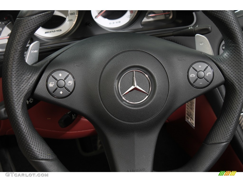 2009 Mercedes-Benz SL 63 AMG Roadster Red Steering Wheel Photo #65945104