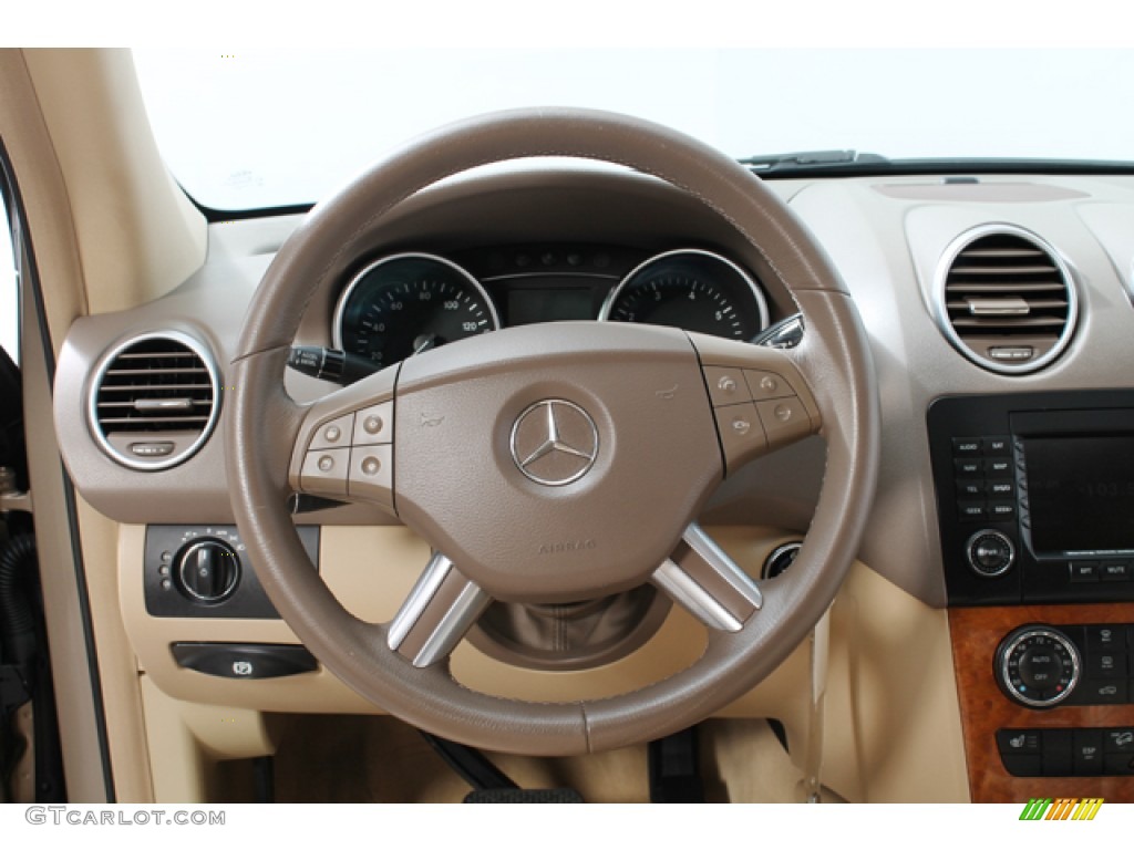 2008 Mercedes-Benz ML 350 4Matic Macadamia Steering Wheel Photo #65945394