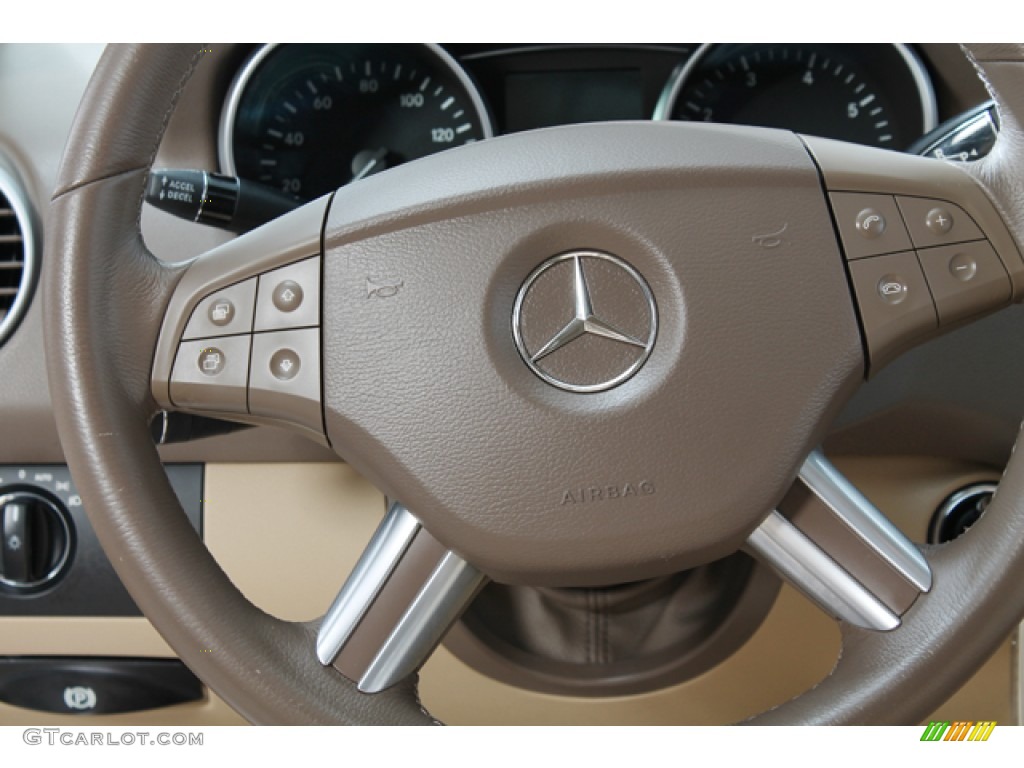 2008 Mercedes-Benz ML 350 4Matic Macadamia Steering Wheel Photo #65945402