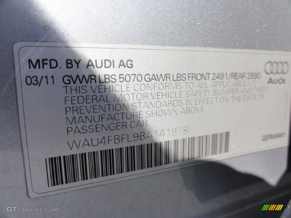 2011 A4 2.0T quattro Avant - Ice Silver Metallic / Black photo #42