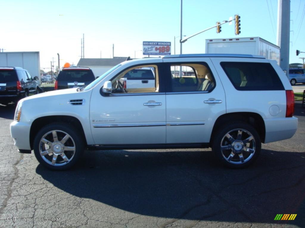 2008 Escalade AWD - White Diamond / Cocoa/Light Cashmere photo #2