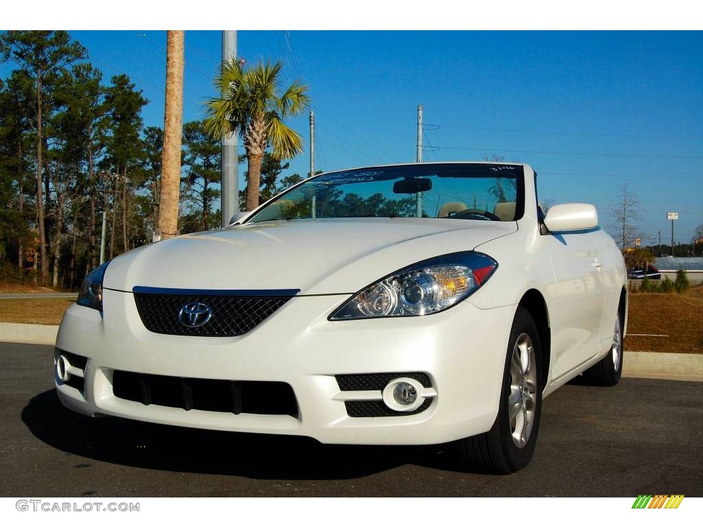 2008 Solara SE V6 Convertible - Blizzard White Pearl / Ivory photo #1