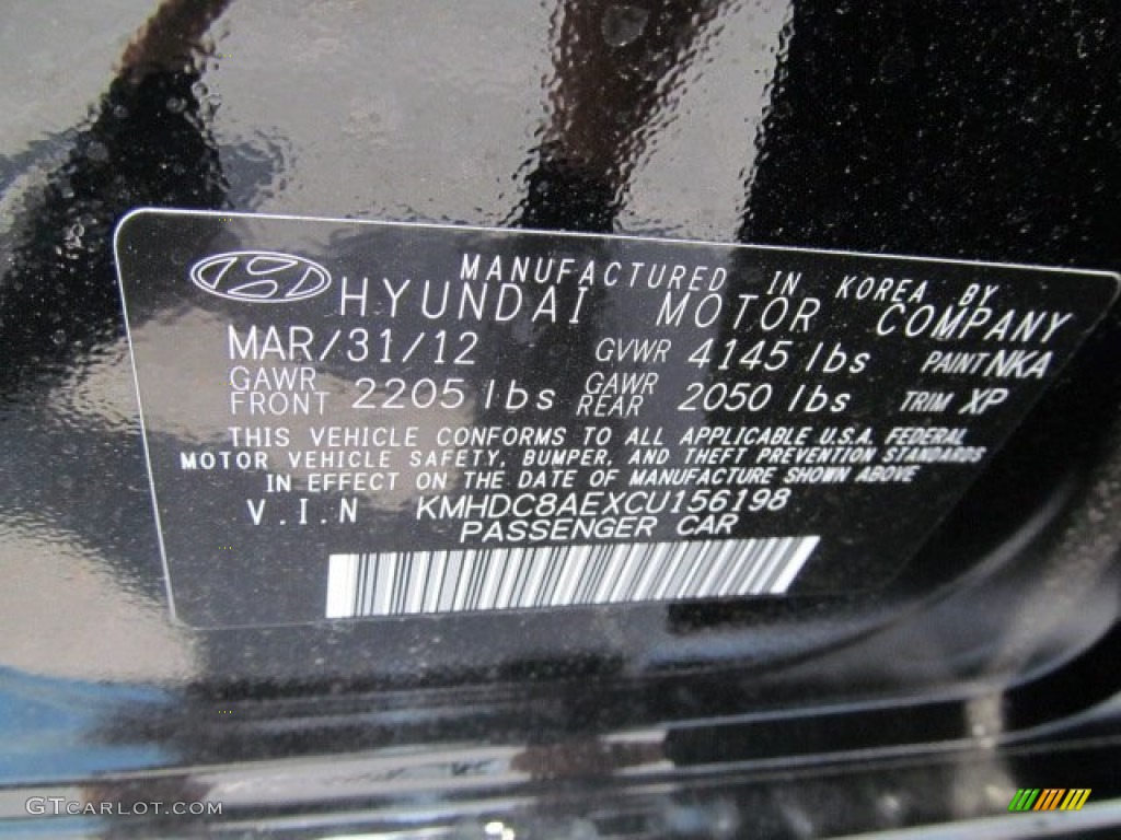 2012 Elantra GLS Touring - Black Noir Pearl / Black photo #10