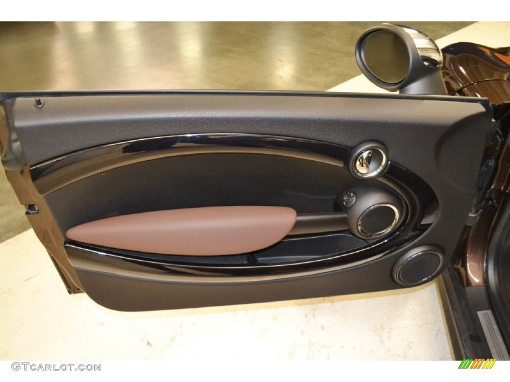 2009 Mini Cooper Convertible Lounge Hot Chocolate Leather Door Panel Photo #65953787