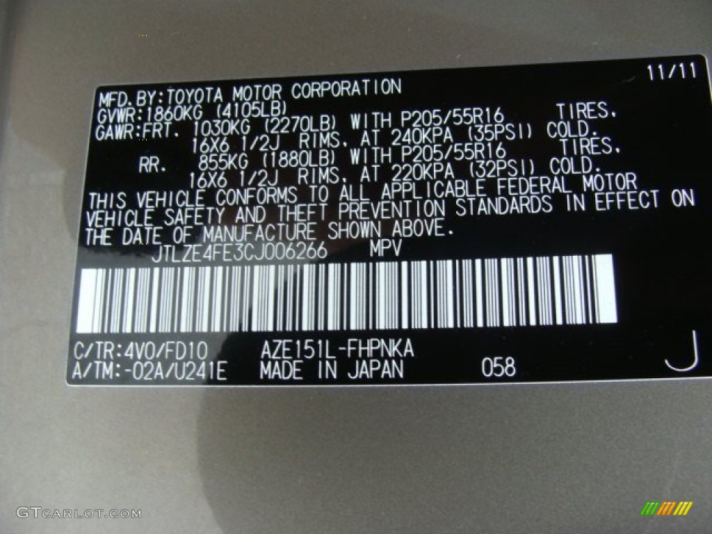 2012 xB Color Code 4V0 for Army Rock Metallic Photo #65956109