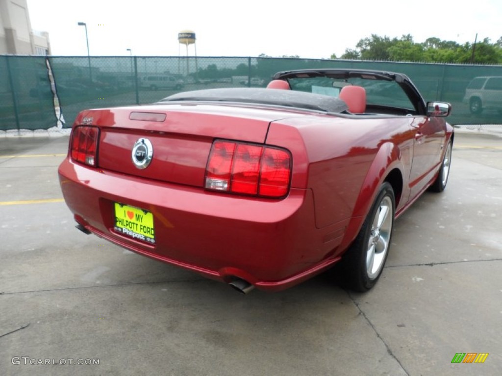 2006 Mustang GT Premium Convertible - Redfire Metallic / Red/Dark Charcoal photo #3