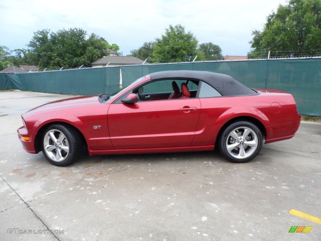 2006 Mustang GT Premium Convertible - Redfire Metallic / Red/Dark Charcoal photo #43