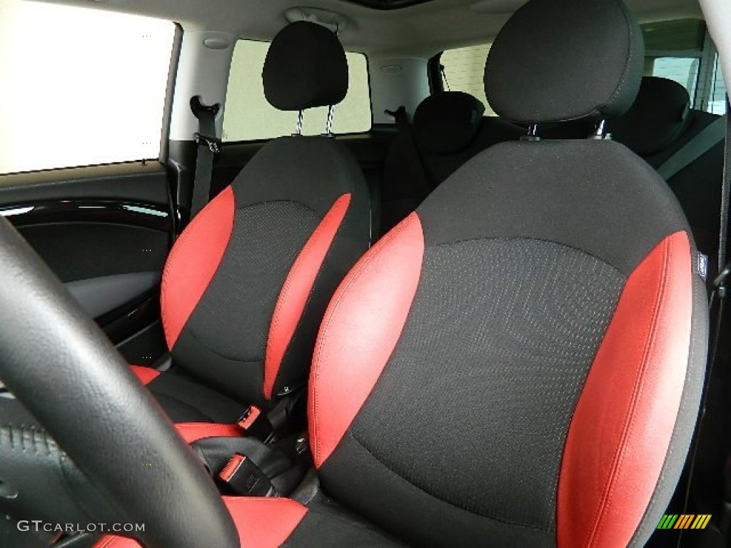 Black/Rooster Red Interior 2009 Mini Cooper S Hardtop Photo #65960363