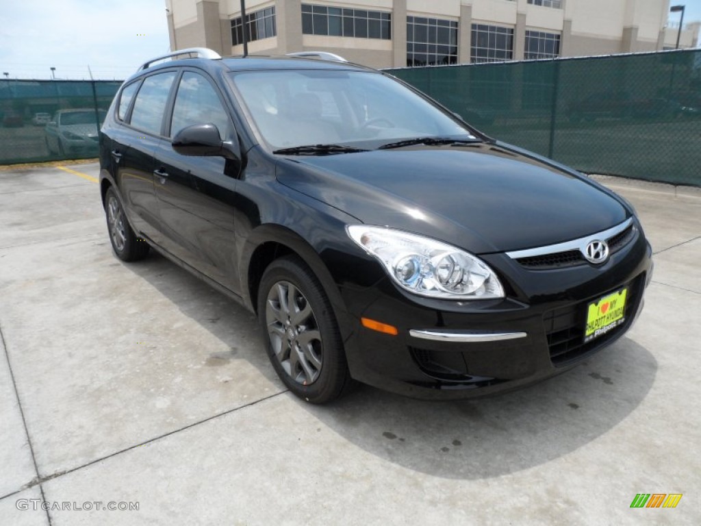 2012 Elantra GLS Touring - Black Noir Pearl / Beige photo #1