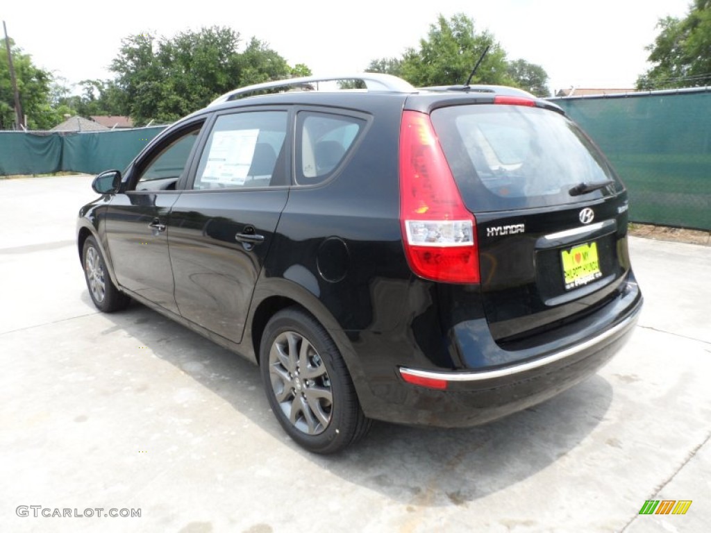2012 Elantra GLS Touring - Black Noir Pearl / Beige photo #5
