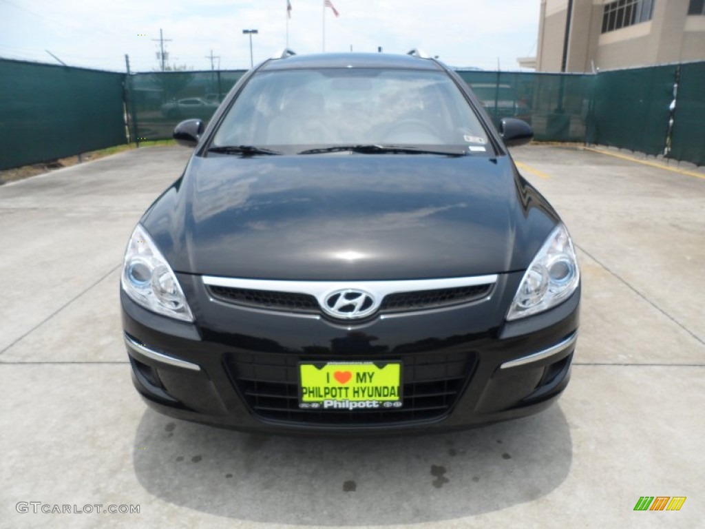 2012 Elantra GLS Touring - Black Noir Pearl / Beige photo #8